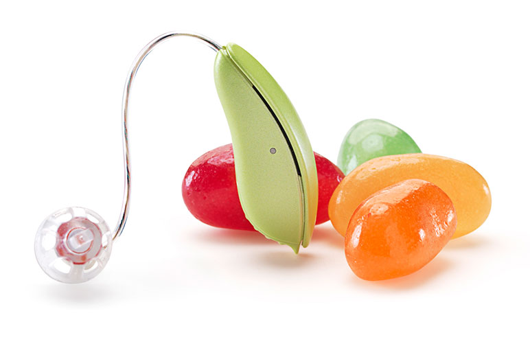 Hearing Aid next to Jelly Beans